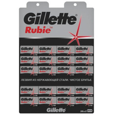 Лезвия Gillette Rubie двусторонние для Т-образного станка для бритья 100 шт