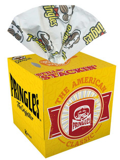 Салфетки вытяжные в коробке World Cart Pringles желтый, с рисунком, 3-х слойные, 56 шт.