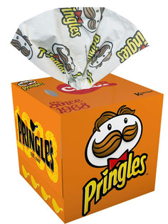 Салфетки вытяжные в коробке World Cart Pringles оранжевые, с рисунком, 3-х слойные, 56 шт.