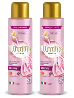 Комплект Woolite Premium Delicate Гель для стирки белья и одежды 450 мл х 2 шт