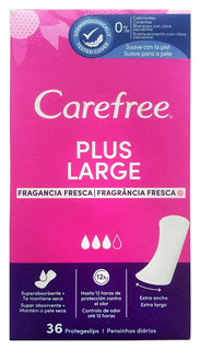 Ежедневные прокладки Carefree Plus Large с ароматом свежести 3 капли, 36 шт. х 2 уп.