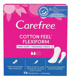Ежедневные прокладки Carefree Cotton Feel Flexiform с ароматом свежести 56шт. х 2уп.