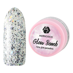 Гель для дизайна ногтей Adricoco Glow Bomb №07 Голографический дождь 5 мл