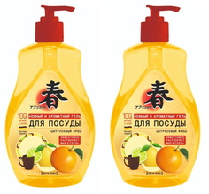 Гель для мытья посуды Delta home цитрусовый фреш, 2 шт.