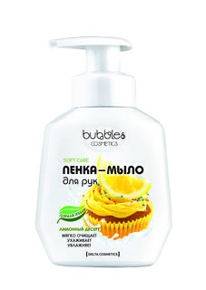 Гипоаллергенная пенка-мыло для рук BUBBLES лимонный десерт 300 мл Delta Parfum