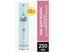 Лак для волос Taft Pure 4 ССФ Без силикона и отдушки 250 мл