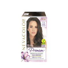Крем краска для волос Nevacolor Premium стойкая 7.1 Пепельно-коричневый