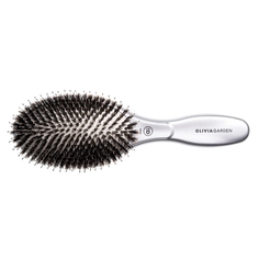 Расческа Olivia Garden Expert Care Oval Boar&Nylon Bristles Silver