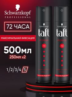 Лак для волос Taft Power Hair Lacquer Hold 5 2 шт по 250 мл