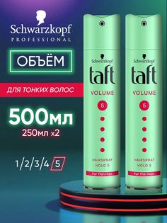 Лак для волос Taft Volume for Thin Hair hold 5 2 шт по 250 мл