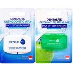 Воск для брекетов Dentalpik Orthodontic Wax Apple прозрачный нейтральный яблочный 2 уп