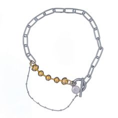 Колье из бижутерного сплава с искусственным жемчугом 41,5 см Moon Paris MR-23.02-026