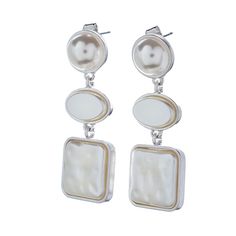 Серьги из бижутерного сплава с культивированным жемчугом Moon Paris MR-23.02-046