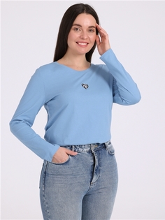 Лонгслив женский Апрель 1ЖДЛД4238001 голубой 112/164