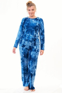 Комплект домашний женский Вестифика Лонгслив и брюки голубой 48-50 RU