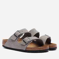 Мужские сандалии Birkenstock Arizona Soft Footbed Nubuck Leather серый, размер 44 EU