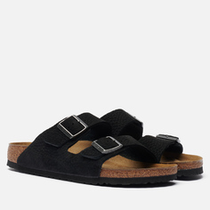 Мужские сандалии Birkenstock Arizona Nubuck Leather чёрный, размер 44 EU