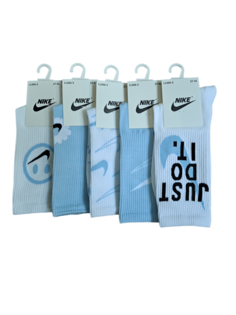 Комплект носков женских Nike LL666-5_5 голубых 37-41