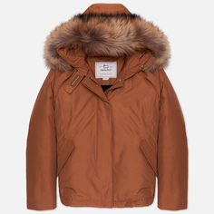 Женская куртка парка Woolrich Arctic Raccoon Short коричневый, Размер L