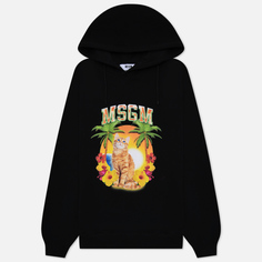 Женская толстовка MSGM Beach Cat Hoodie чёрный, Размер XS