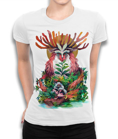 Футболка женская DS Apparel Принцесса Мононоке - Дух Леса 347047-1 белая 3XL