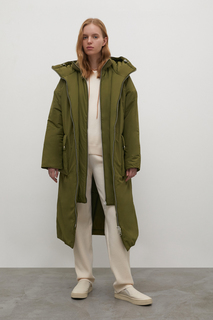Пальто женское Finn Flare FWB51050 зеленое S