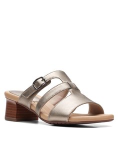 Шлепанцы женские Clarks Desirae Palm 26171176 коричневые 39 EU