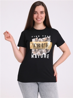 Футболка женская Апрель 1ЖДФК3298001 черная 104/164