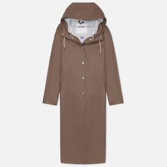 Женская куртка дождевик Stutterheim Mosebacke Long Print коричневый, Размер L