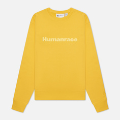 Толстовка adidas Originals x Pharrell Williams Basics Crew Human Race Logo жёлтый, XS