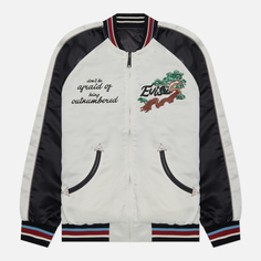 Мужская куртка бомбер Evisu Eagle & Evisu Embroidered Dual Face Souvenir белый, Размер M