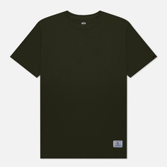 Мужская футболка Alpha Industries Essential Crew Neck оливковый, Размер S