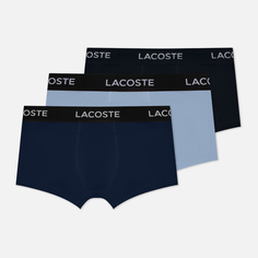 Комплект мужских трусов Lacoste 3-Pack Iconic Waist Logo комбинированный, Размер S