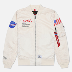 Мужская куртка бомбер Alpha Industries NASA L-2B Gen II Flight белый, Размер XL