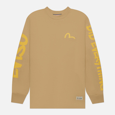 Мужской лонгслив Evisu Heritage Graffiti Wording Printed бежевый, Размер XL