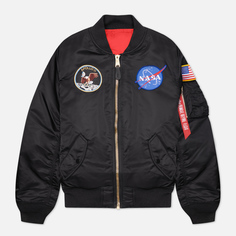 Мужская куртка бомбер Alpha Industries MA-1 Apollo NASA чёрный, Размер XXL