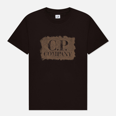 Мужская футболка C.P. Company 30/1 Jersey Graphic Large Logo Print коричневый, Размер S