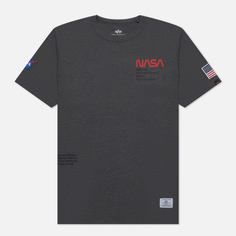 Мужская футболка Alpha Industries NASA Worm Logo серый, Размер M