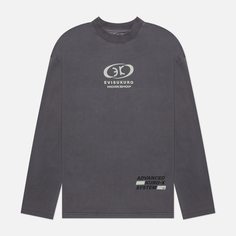 Мужской лонгслив Evisu Evisukuro Garment Dyed серый, Размер S