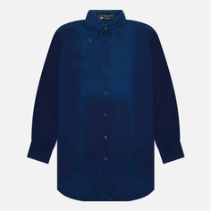 Мужская рубашка Evisu Nashville 3 Button-Down Indigo Dyed синий, Размер M