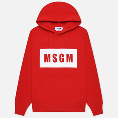 Мужская толстовка MSGM Box Maxilogo Unbrushed Hoodie красный, Размер L