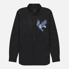 Мужская рубашка Evisu Eagle & Seagull Embroidered Denim чёрный, Размер L