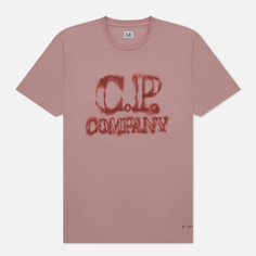 Мужская футболка C.P. Company 24/1 Jersey Blurry Logo розовый, Размер S