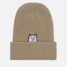 Шапка Ripndip Lord Nermal Beanie бежевый, Размер ONE SIZE