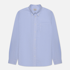 Мужская рубашка Woolrich Cotton Linen Stripe голубой, Размер S