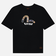 Мужская футболка Evisu Brocade Seagull Applique Multi-Pocket чёрный, Размер M