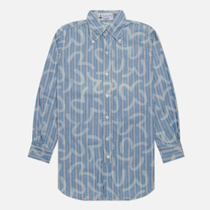Мужская рубашка Evisu Nashville 3 Button-Down Stripe Kamome голубой, Размер XL
