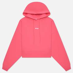 Женская толстовка MSGM Classic Micrologo Seasonal Hoodie розовый, Размер L