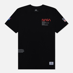 Мужская футболка Alpha Industries NASA Worm Logo чёрный, Размер M