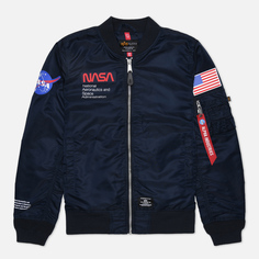 Мужская куртка бомбер Alpha Industries NASA L-2B Gen II Flight голубой, Размер XL